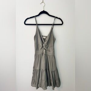 Altar'd State Gray Twist Front Mini Dress